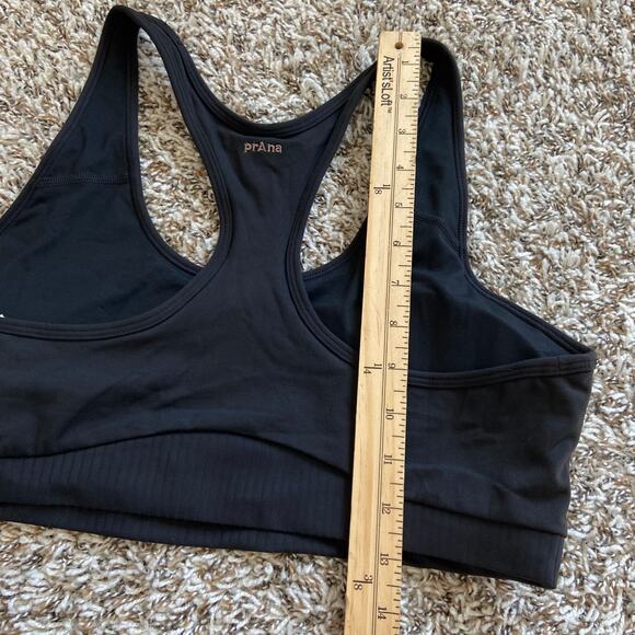 Prana Luxara Salutations Bra Womens L Black Limited Edition Scoop Neck Racerback - Picture 10 of 10